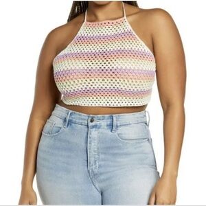 Nordstrom BP‎ Plus Size 2X Crochet Halter Top NWT